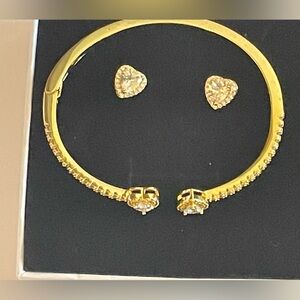 Heart Bangle and Earrings Set NIB